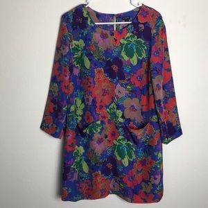J Crew multicolored floral retro dress Sz 6